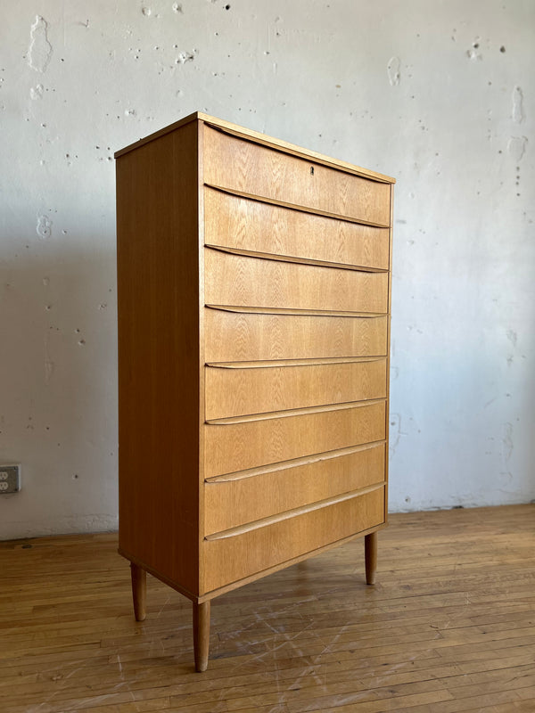Tall Danish Chest Of Drawers In Oak #132