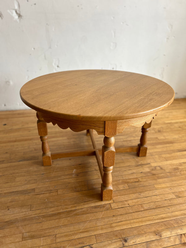 Danish Oak Round Coffee Table in the Style of Henning Kjaernulf #59