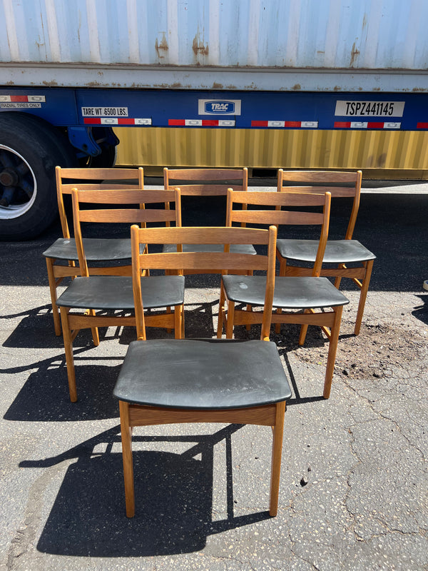 Set of 6 Teak and Dining Chairs #173
