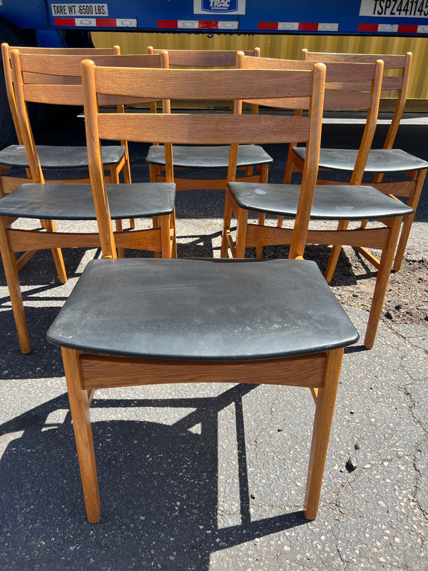 Set of 6 Teak and Dining Chairs #173