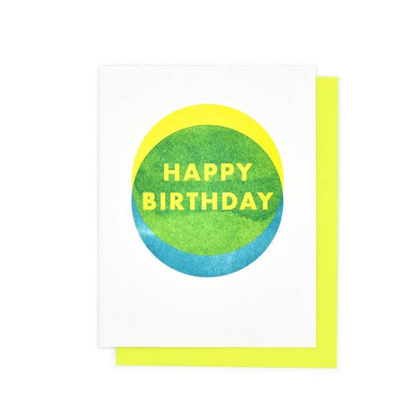 "Happy Birthday" Shapes - Risograph Card