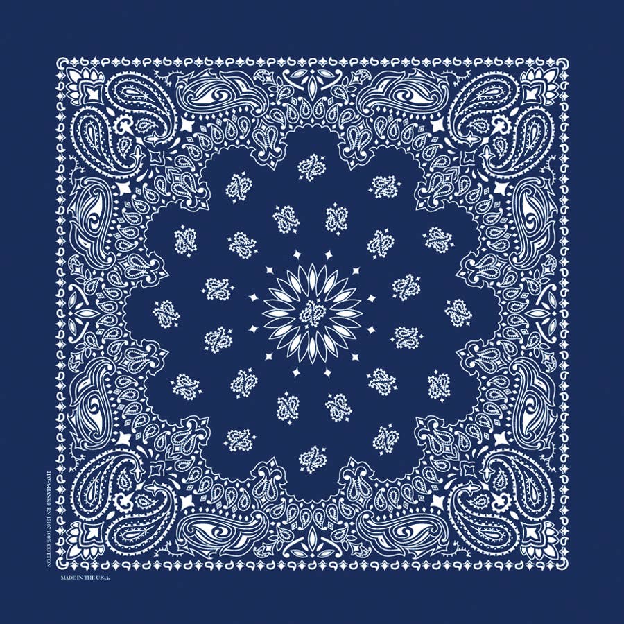 Bandana - Navy Paisley