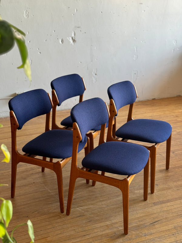 Set of 4 Teak Dining Chairs by Erik Buch