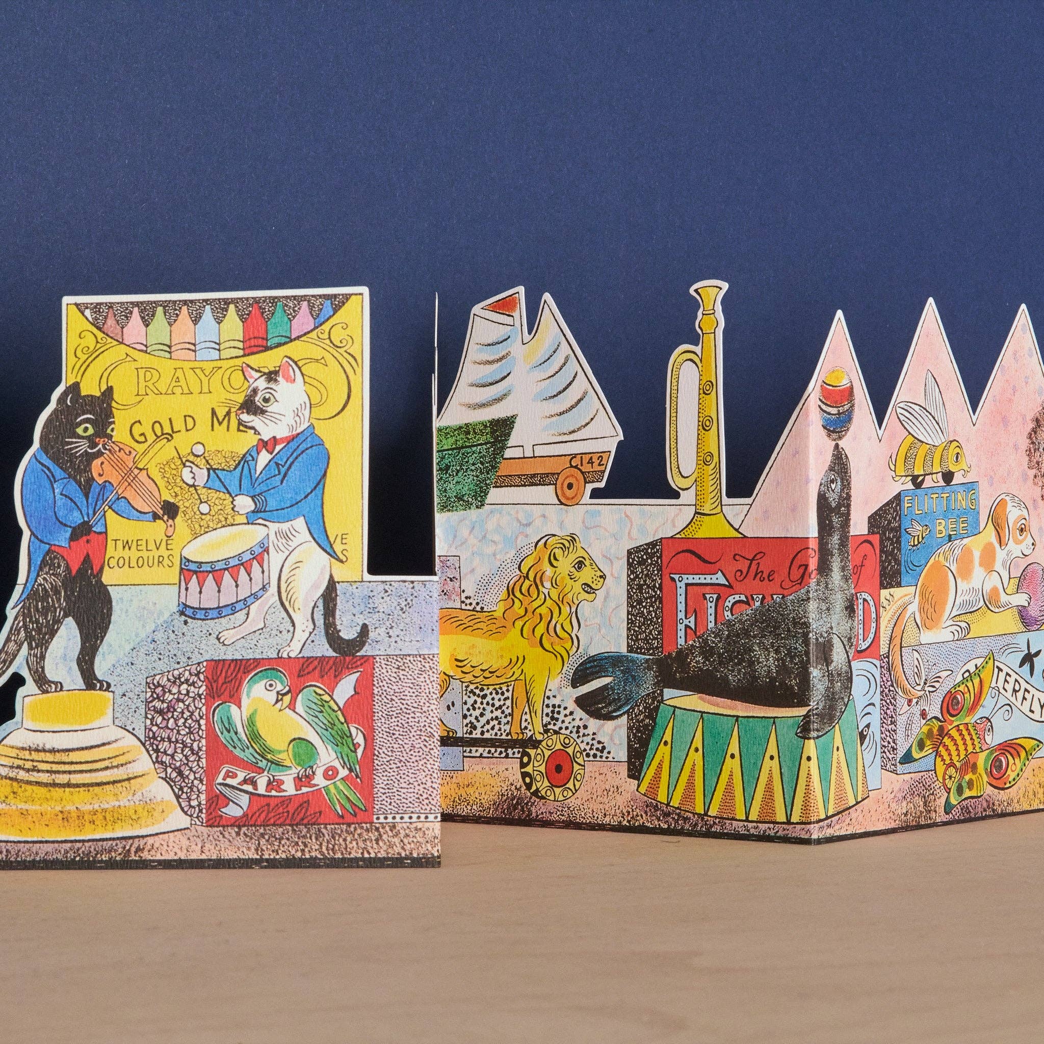 Die Cut Tin Toys, Cats To Dog Greeting Card