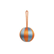 Stripe Bauble Ornament 3" : ORANGE/PALE BLUE