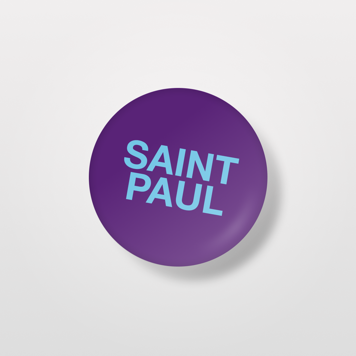 SAINT PAUL 1" Circle Pin: Purple & Blue