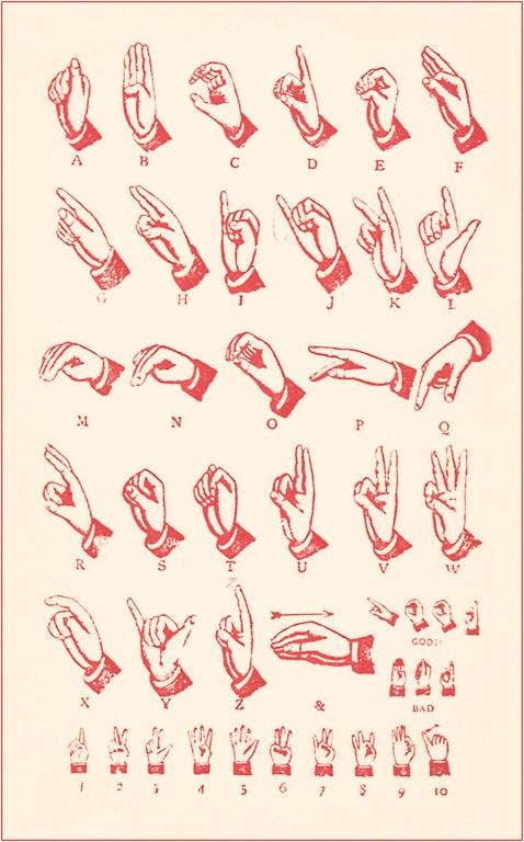 Learning Sign Language Am Sticker AM-693 Sign Language Alphabet – Golden Age Design