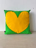 Yellow & Green XY Heart Pillow