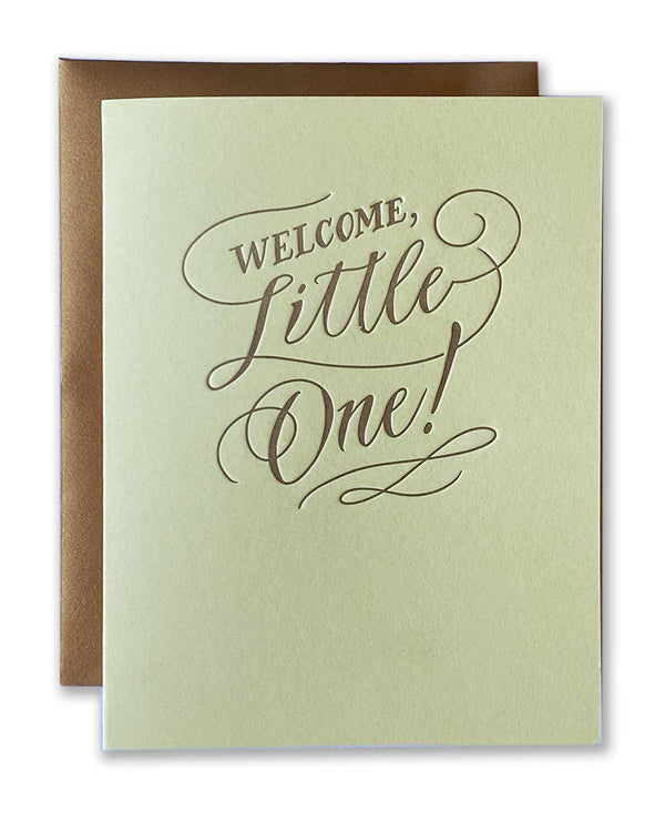 Welcome Little One Baby Letterpress Card