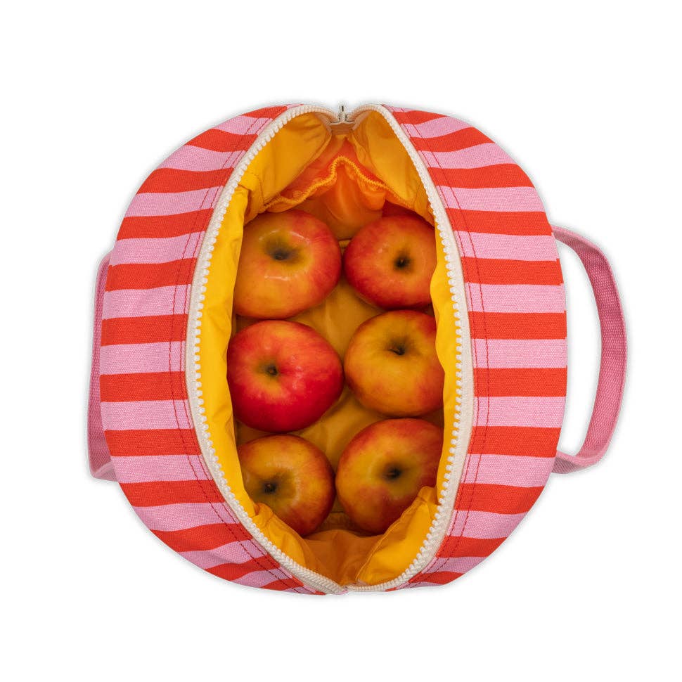 Zipper Lunch Bag: Awning Stripe Pink