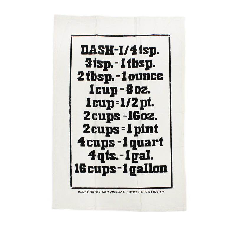 Measurement Tea Towel: Black