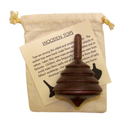 Spinning Wood Top in Cloth Bag, 4"