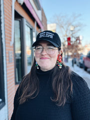 "Shop Small Stay Punk" Embroidered Dad Hat: Black