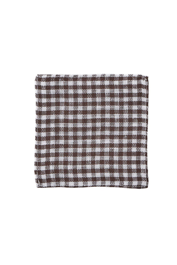 Linen Coaster Joshu Brown and White check