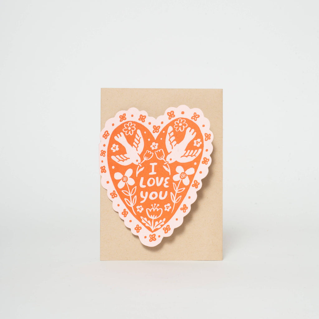 Love Birds Heart Greeting Card