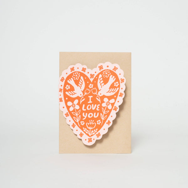 Love Birds Heart Greeting Card