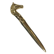 Solid Polished Brass Horse Head Letter Opener, 6-1/4”