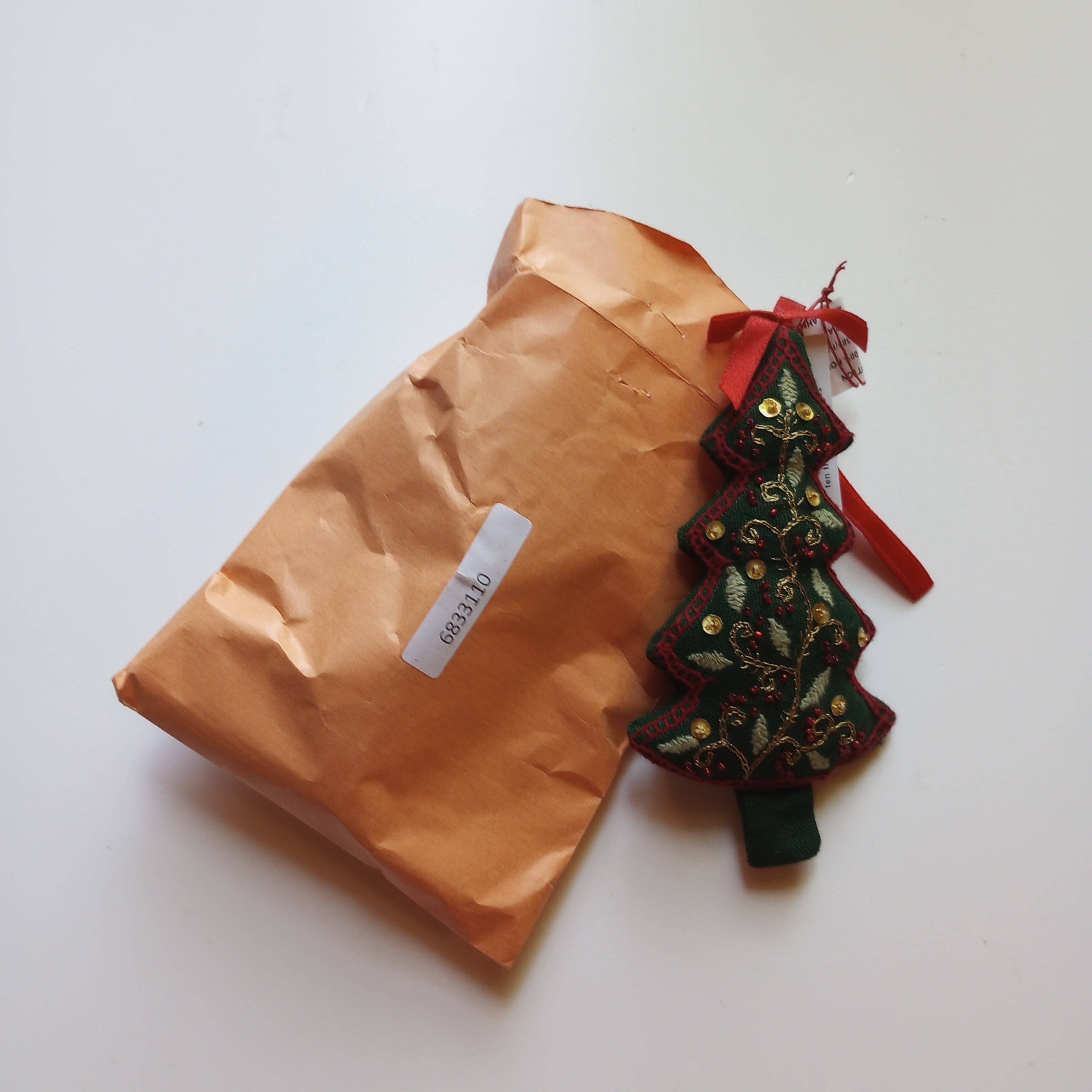 Adorned Christmas Tree Embroidered Ornament