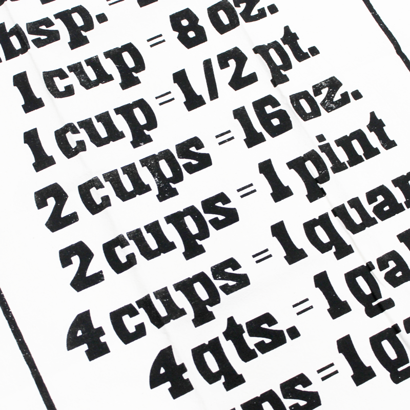 Measurement Tea Towel: Black