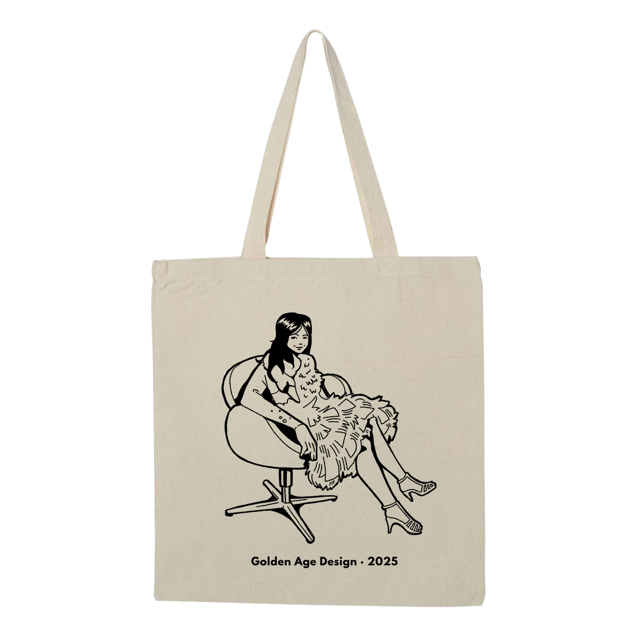 "A Pair Of Swans" Screenprinted Tote Bag: Cream