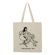 "A Pair Of Swans" Screenprinted Tote Bag: Cream