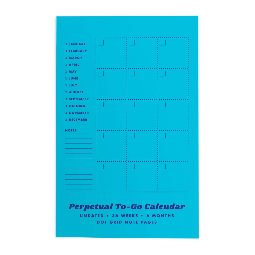 Perpetual To-Go Calendar - Undated: Aqua