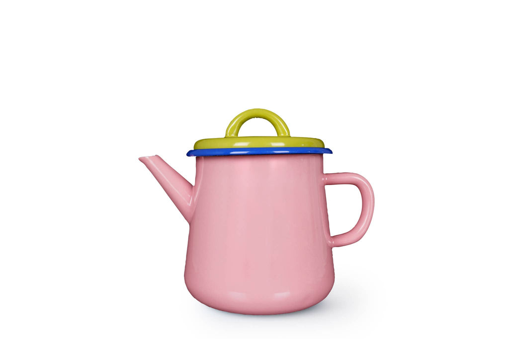 Colorama Enamelware Tea Pot Soft Pink | Chartreuse | Electric Blue