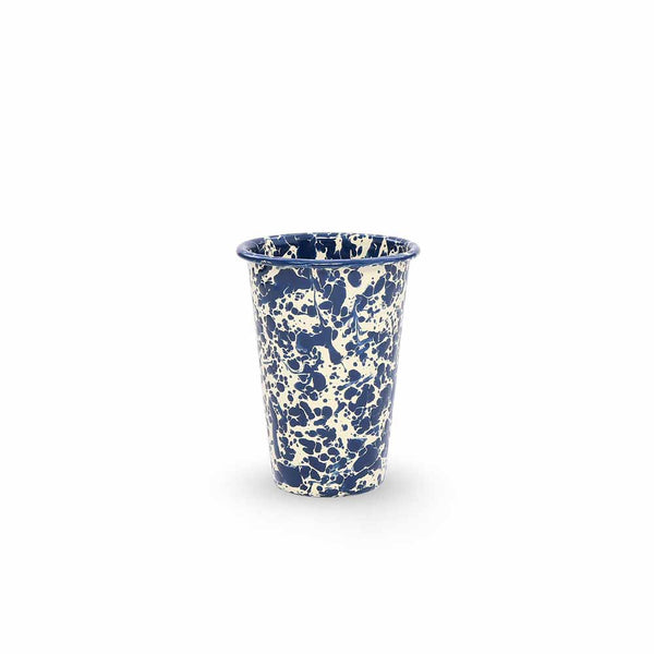 Navy & Cream Splatter Enamelware Tumbler