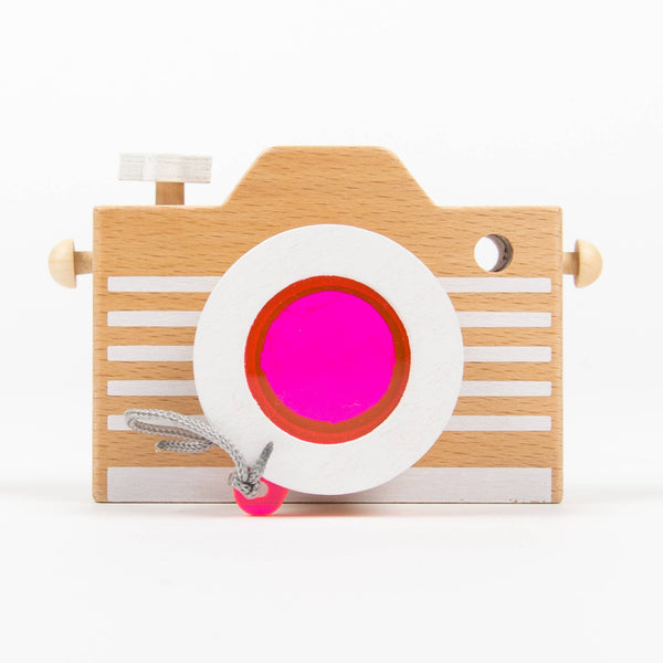 Kaleidoscope wooden play camera: Pink