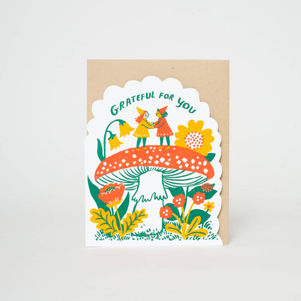 Grateful For You Gnomes Greeting Card