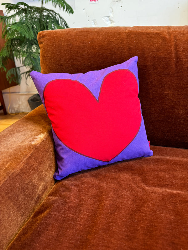 Purple & Red Heart Pillow