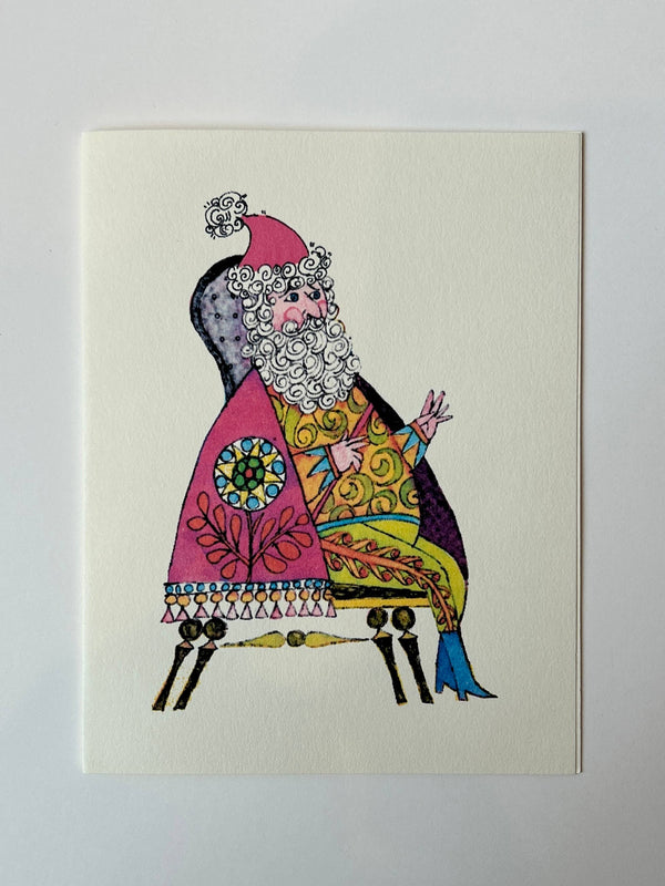 Folk Santa Holiday Greeting Card