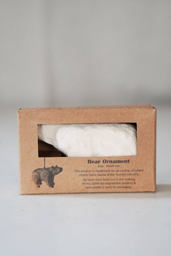 Paper Mache Polar Bear Ornament