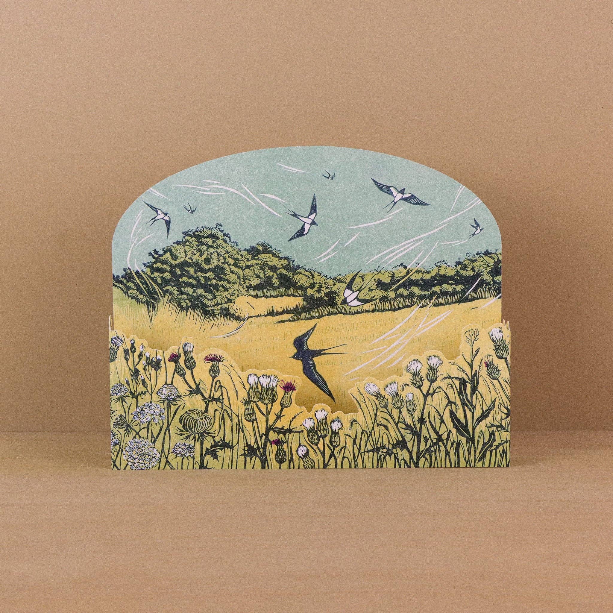 Bayfield Swallows Die-Cut Greeting Card