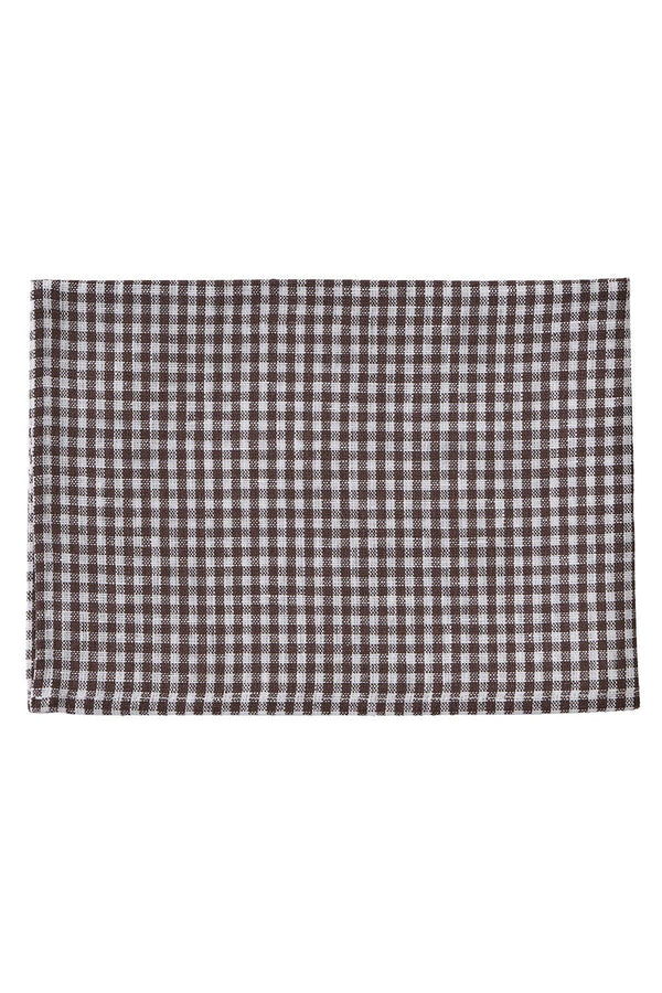 Linen Kitchen Cloth Josh: Brown x White Check