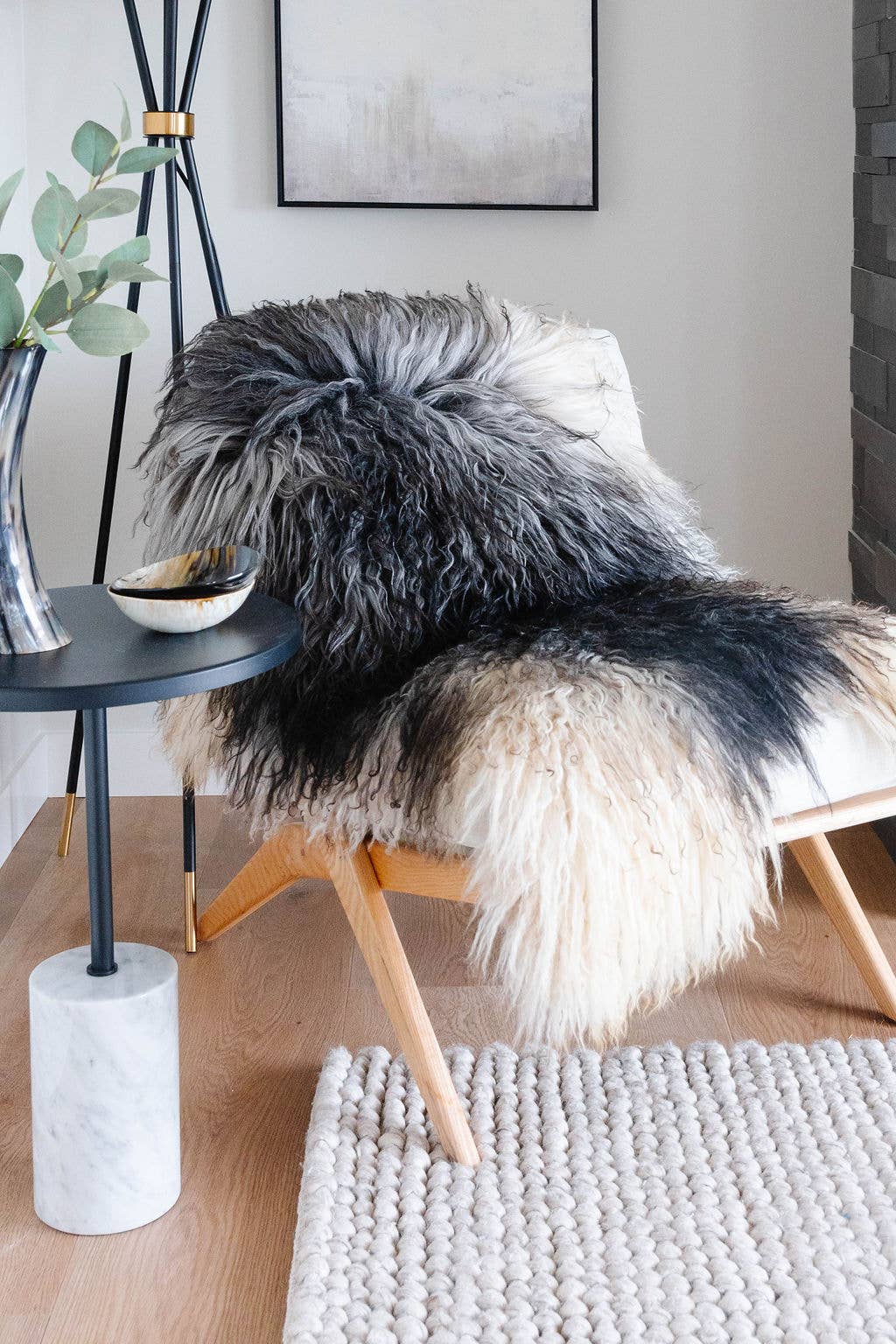 Icelandic Curly Sheepskin Throw Rug: Grey – Golden Age Design