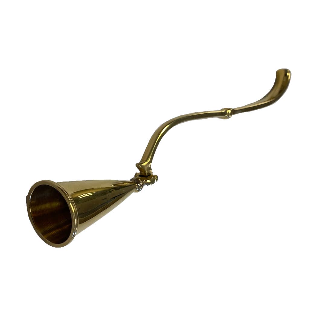 Hinged Brass Candle Snuffer 7"