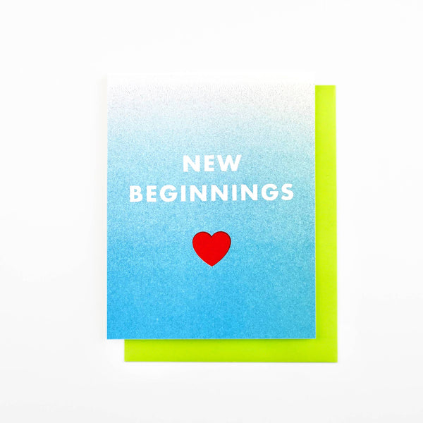 "New Beginnings" Risograph Greeting Card