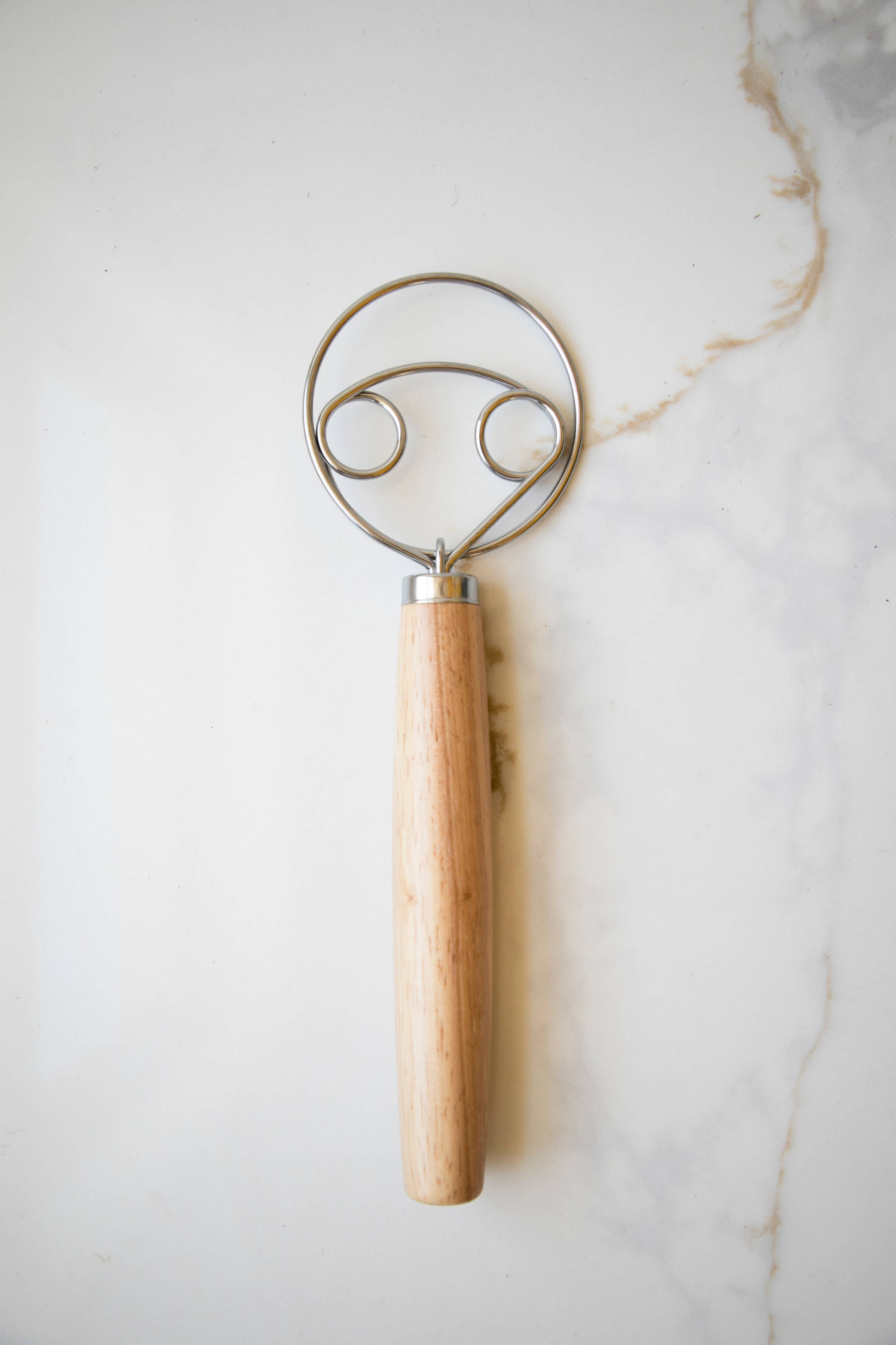 Dough Whisk Wooden Handle