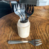 Oyster fork set in wood case