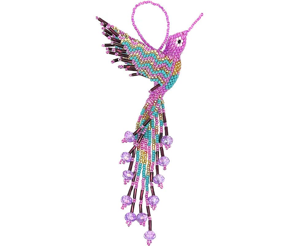 Beaded Hummingbird Seed Bead Ornament