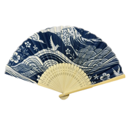 Paper Folding Fan: Blue Mountain Waves