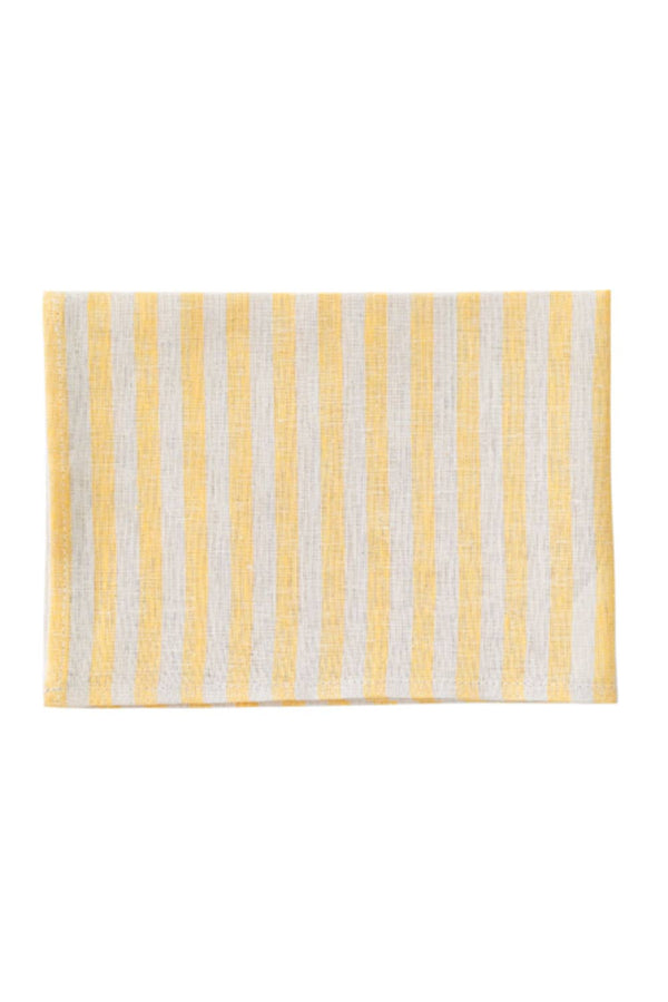 Linen Kitchen Cloth Henry Yellow Beige Stripe