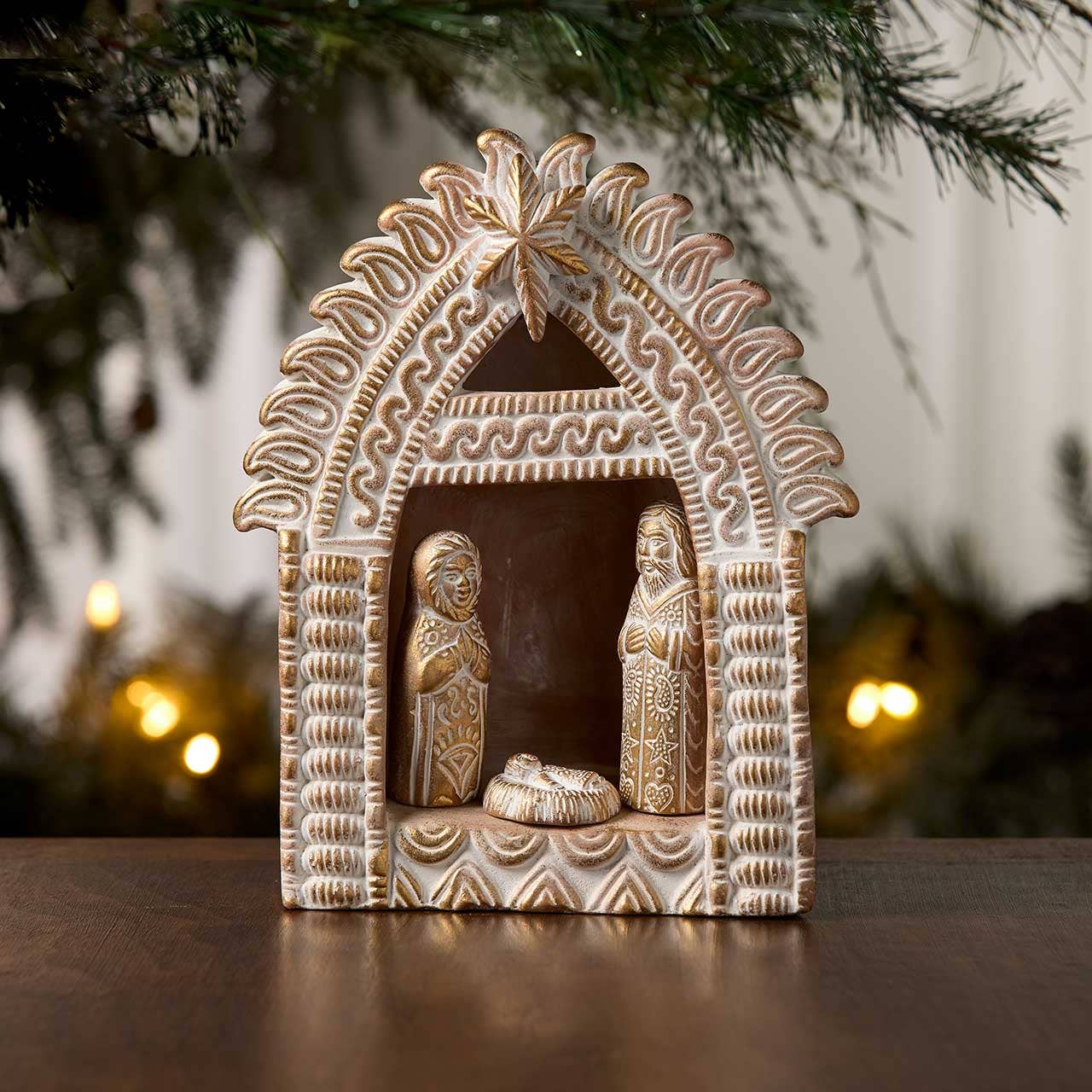 Gilded Terracotta Christmas Nativity