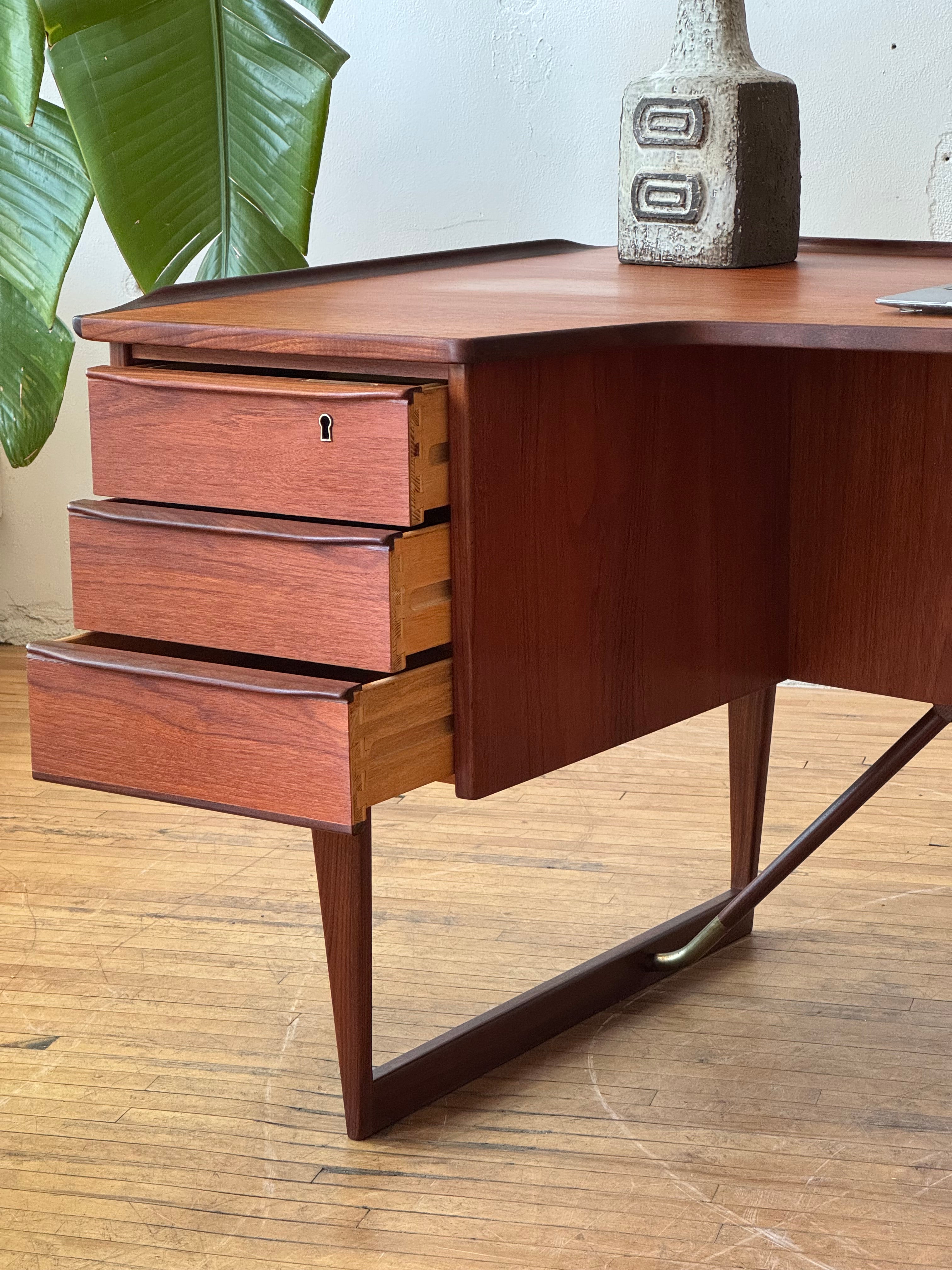 Danish Desk In Teak Designed by Peter Lovig Nielsen