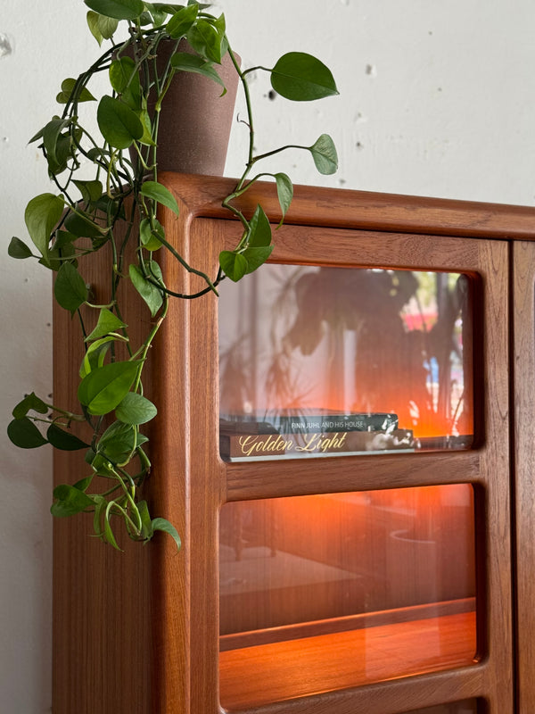 Teak And Glass Bookshelf / Display Cabinet From HP Hansen #1