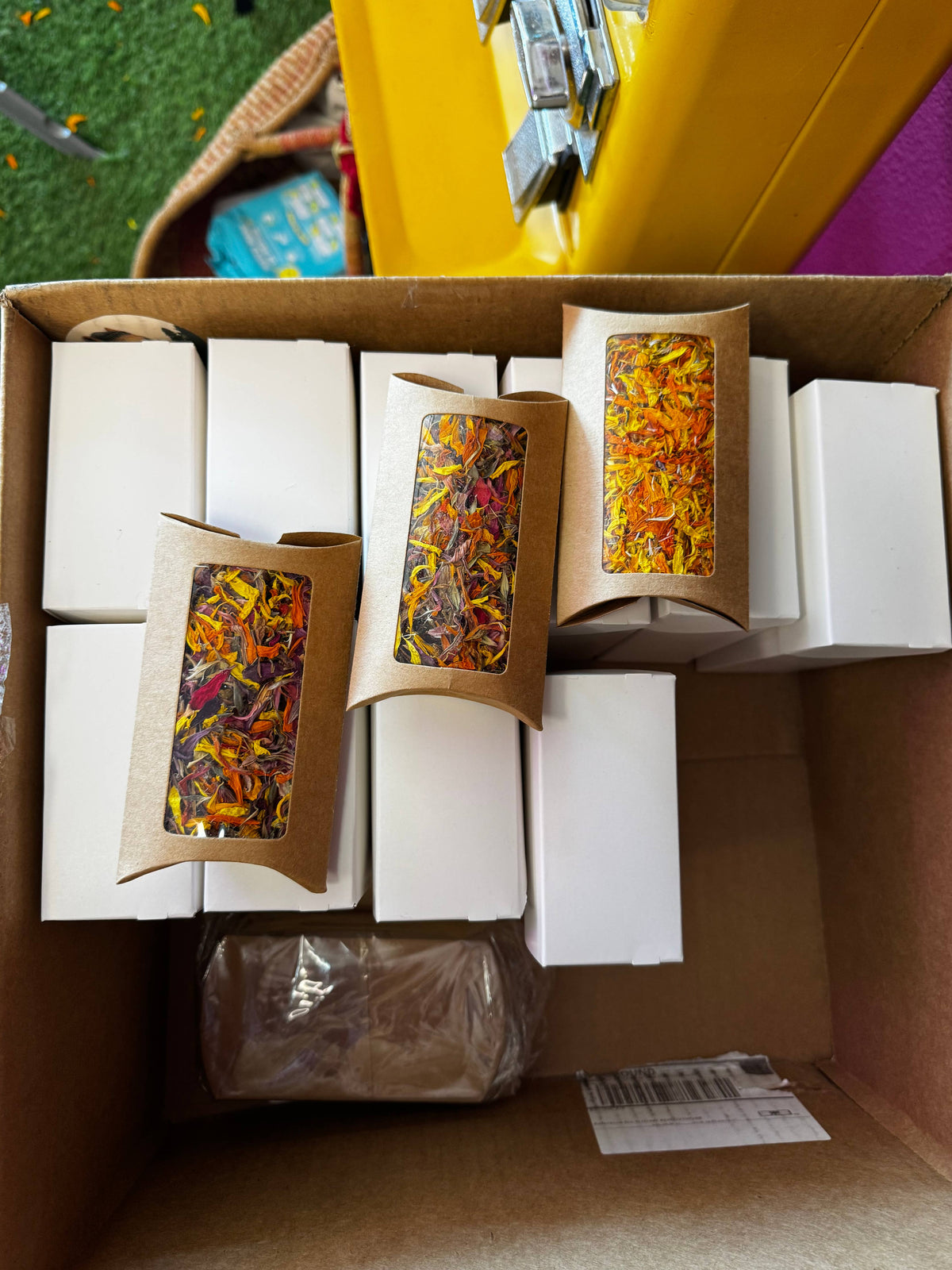 Flower Petal Confetti Party Envelopes: Zinnias and Marigolds