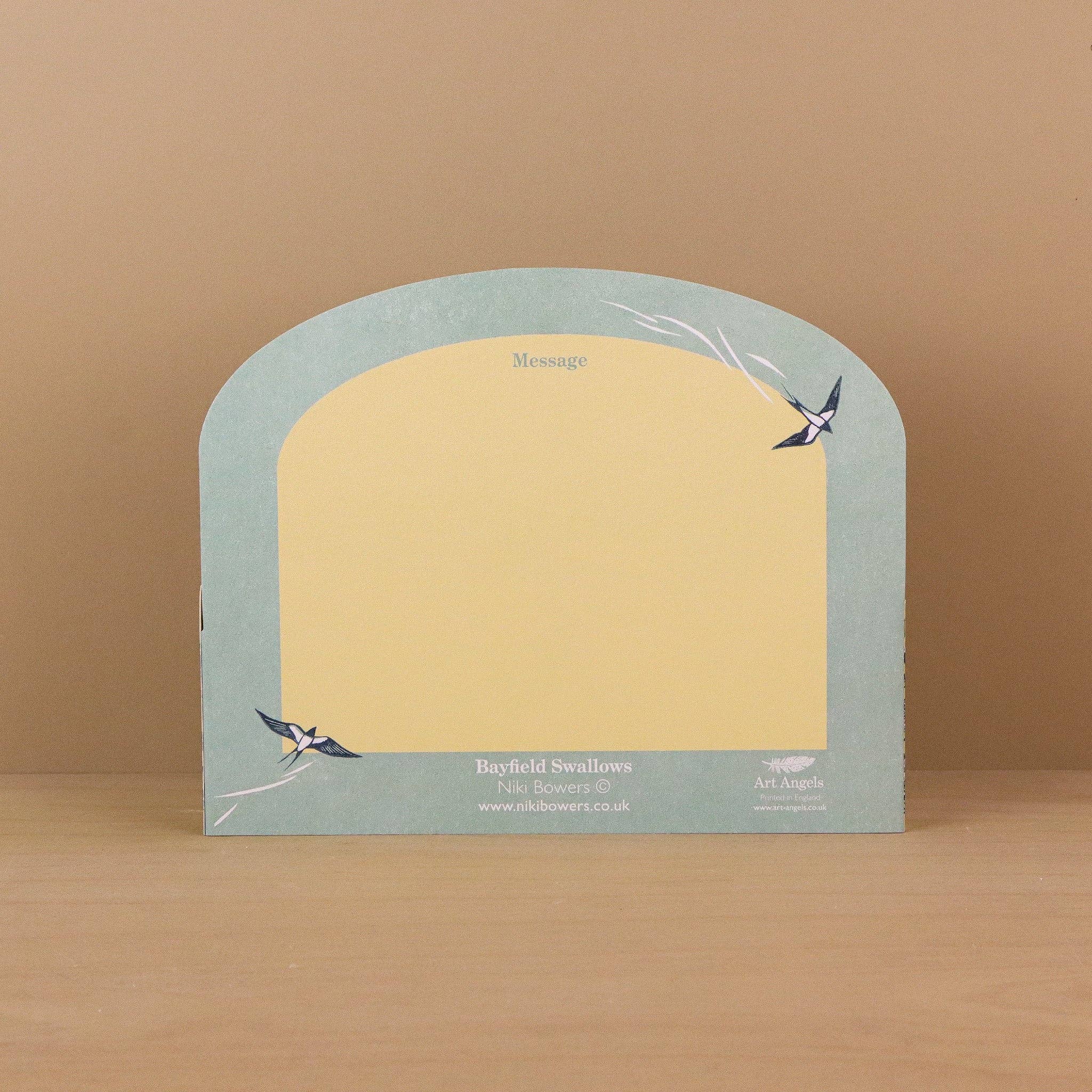Bayfield Swallows Die-Cut Greeting Card