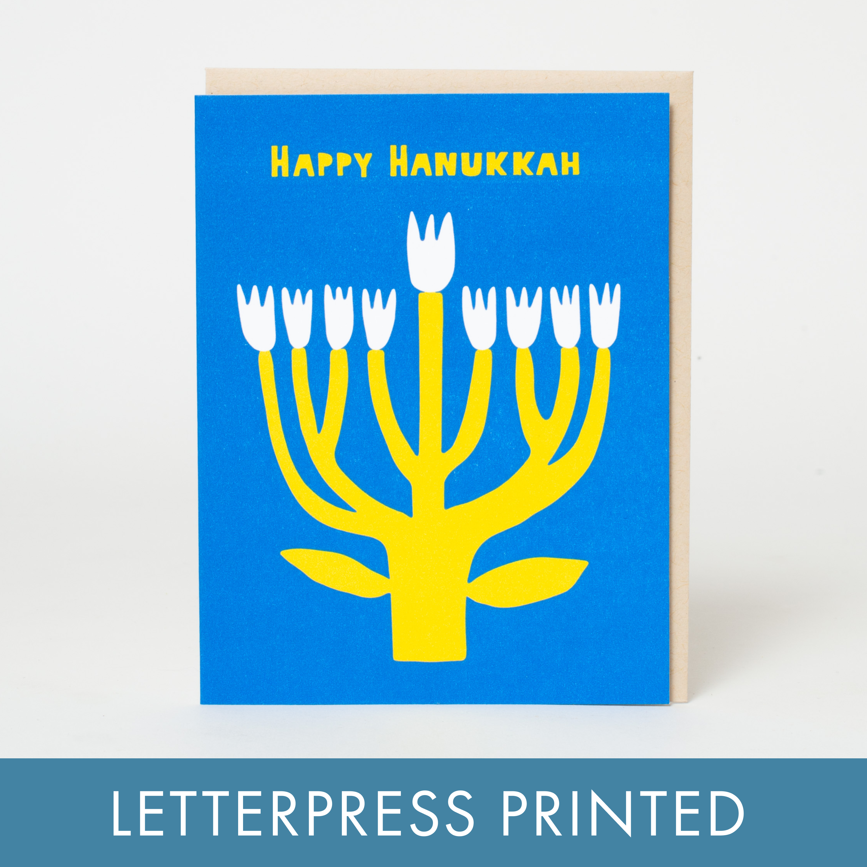 Hanukkah Flower Menorah Greeting Card