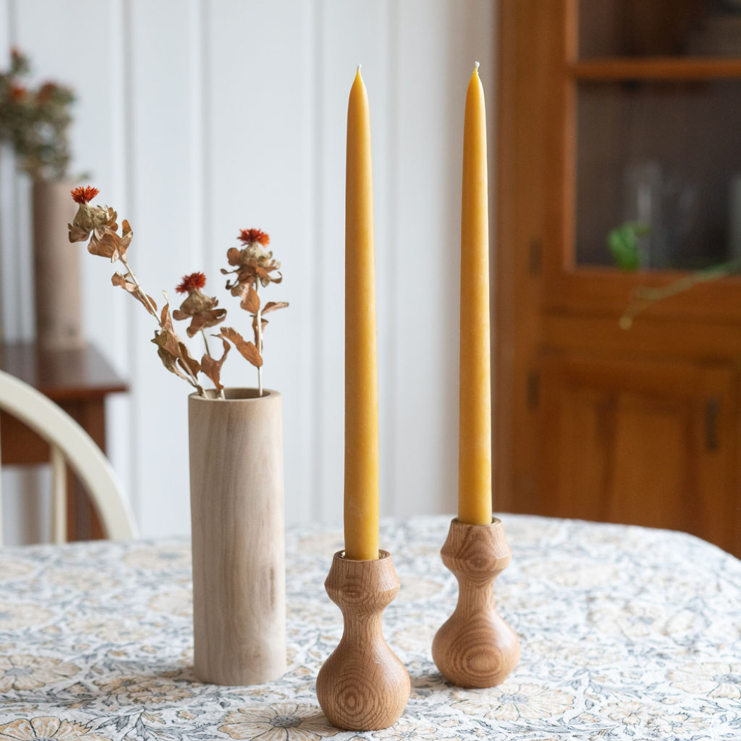 12" Beeswax Taper - Set of 2